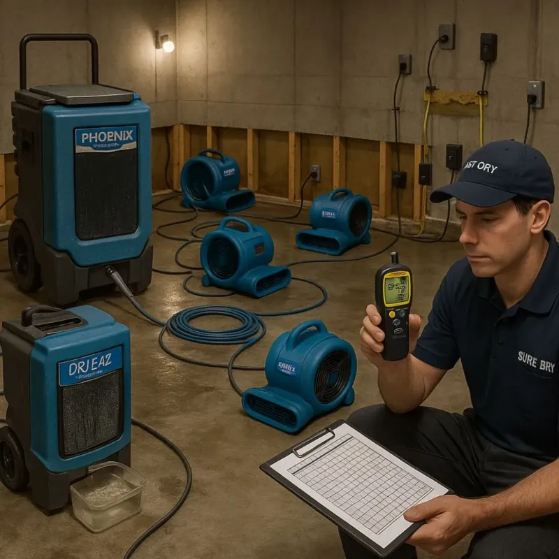 Structural Drying and Dehumidification process in Montrose, PA